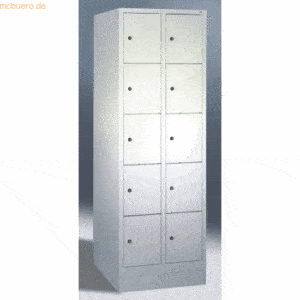 CP Fächerschrank 2x5 Fächer HxBxT 180x61x50cm Metall lichtgrau