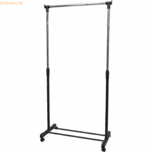 Alba Reihengarderobe Jack BxHxT 82x160-180x42cm mobil mit 4 Rollen sch