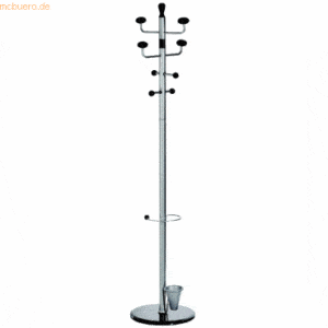 ALCO Standgarderobe pulverbeschichtetes Metall 180x38cm silber