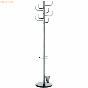 ALCO Standgarderobe pulverbeschichtetes Metall 172x40cm silber