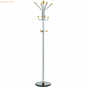 ALCO Standgarderobe pulverbeschichtetes Metall 185x40cm silber