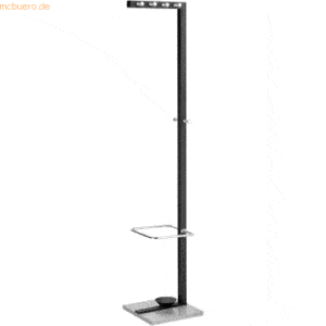 ALCO Standgarderobe Metall lackiert 35x36x178cm schwarz