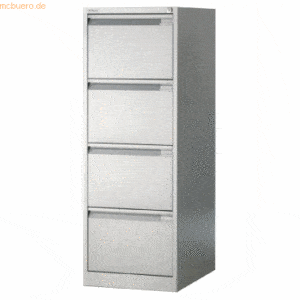 Bisley Hängeregistraturschrank 4 Schübe 1-bahnig silber