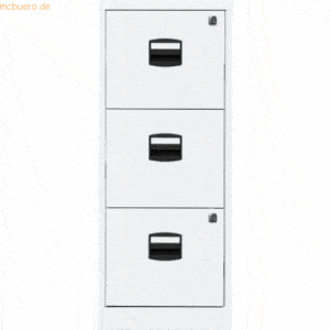 Bisley home Hängeregistraturschrank 3 Schübe 1-bahnig verkehrsweiß