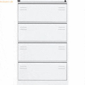 Bisley Hängeregistraturschrank Light 4 Schübe 2-bahnig verkehrsweiß