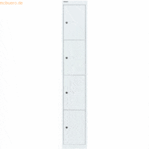 Bisley Garderobenschrank 4 Fächer verkehrsweiß