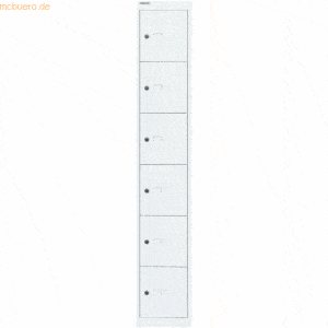 Bisley Garderobenschrank 6 Fächer verkehrsweiß