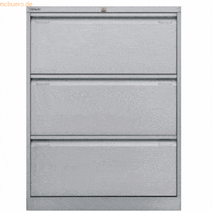 Bisley Hängeregistraturschrank 3 Schübe 2-bahnig silber