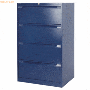 Bisley Hängeregistraturschrank 4 Schübe 2-bahnig oxfordblau