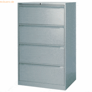 Bisley Hängeregistraturschrank 4 Schübe 2-bahnig silber