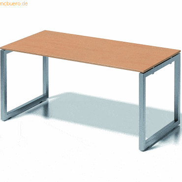 Bisley Schreibtisch Cito BxTxH 160x80x74cm buche Gestell silber