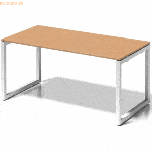 Bisley Schreibtisch Cito BxTxH 160x80x74cm buche Gestell verkehrsweiß