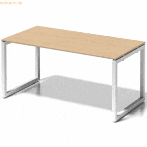 Bisley Schreibtisch Cito BxTxH 160x80x74cm ahorn Gestell verkehrsweiß