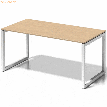 Bisley Schreibtisch Cito BxTxH 160x80x74cm ahorn Gestell verkehrsweiß