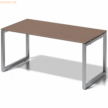 Bisley Schreibtisch Cito BxTxH 160x80x74cm nußbaum Gestell silber