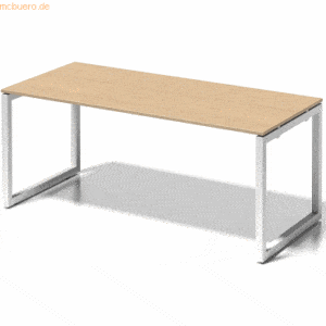 Bisley Schreibtisch Cito BxTxH 180x80x74cm ahorn Gestell verkehrsweiß