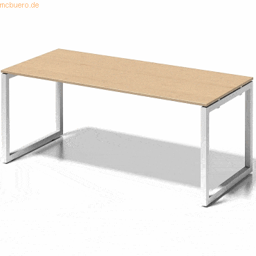 Bisley Schreibtisch Cito BxTxH 180x80x74cm ahorn Gestell verkehrsweiß