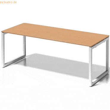 Bisley Schreibtisch Cito BxTxH 200x80x74cm buche Gestell verkehrsweiß