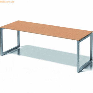 Bisley Schreibtisch Cito BxTxH 220x80x74cm buche Gestell silber