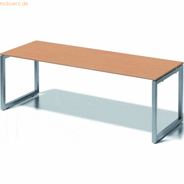 Bisley Schreibtisch Cito BxTxH 220x80x74cm buche Gestell silber