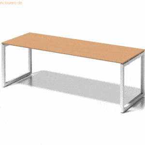 Bisley Schreibtisch Cito BxTxH 220x80x74cm buche Gestell verkehrsweiß