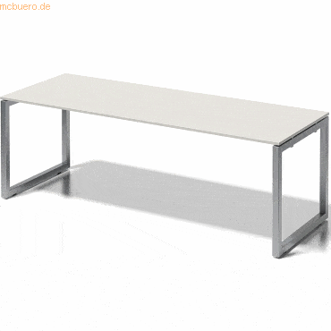 Bisley Schreibtisch Cito BxTxH 220x80x74cm grauweiß Gestell silber