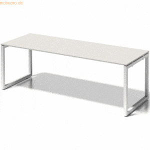 Bisley Schreibtisch Cito BxTxH 220x80x74cm grauweiß Gestell verkehrswe