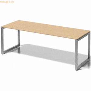 Bisley Schreibtisch Cito BxTxH 220x80x74cm ahorn Gestell silber