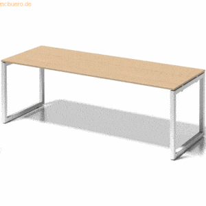 Bisley Schreibtisch Cito BxTxH 220x80x74cm ahorn Gestell verkehrsweiß