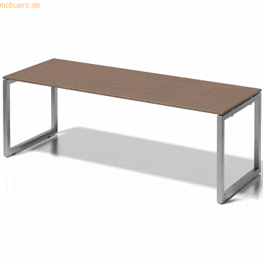 Bisley Schreibtisch Cito BxTxH 220x80x74cm nußbaum Gestell silber