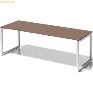 Bisley Schreibtisch Cito BxTxH 220x80x74cm nußbaum Gestell verkehrswei