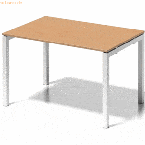 Bisley Schreibtisch Cito BxTxH 120x80x74cm buche Gestell verkehrsweiß