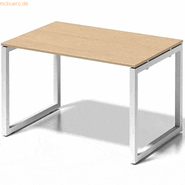 Bisley Schreibtisch Cito BxTxH 120x80x74cm ahorn Gestell verkehrsweiß