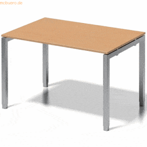 Bisley Schreibtisch Cito BxTxH 120x80x65-85cm buche Gestell silber