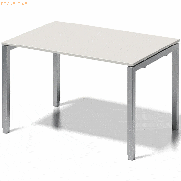 Bisley Schreibtisch Cito BxTxH 120x80x65-85cm grauweiß Gestell silber