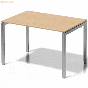 Bisley Schreibtisch Cito BxTxH 120x80x65-85cm ahorn Gestell silber