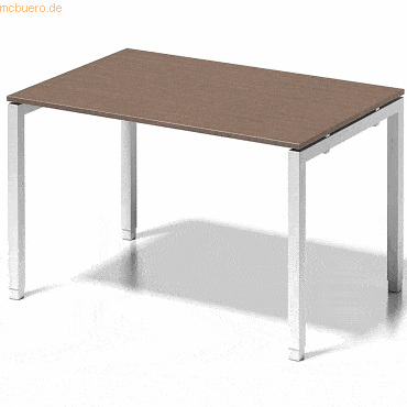 Bisley Schreibtisch Cito BxTxH 120x80x65-85cm nußbaum Gestell verkehrs