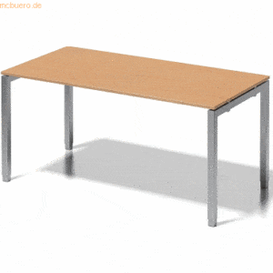Bisley Schreibtisch Cito BxTxH 160x80x65-85cm buche Gestell silber