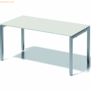 Bisley Schreibtisch Cito BxTxH 160x80x65-85cm grauweiß Gestell silber