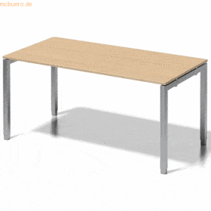 Bisley Schreibtisch Cito BxTxH 1600x80x65-85cm ahorn Gestell silber