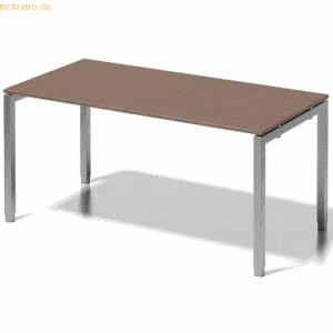 Bisley Schreibtisch Cito BxTxH 160x80x65-85cm nußbaum Gestell silber