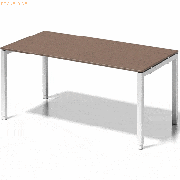 Bisley Schreibtisch Cito BxTxH 160x80x65-85cm nußbaum Gestell verkehrs