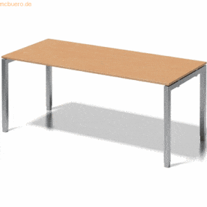 Bisley Schreibtisch Cito BxTxH 180x80x65-85cm buche Gestell silber