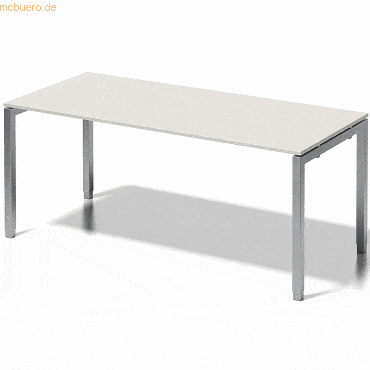Bisley Schreibtisch Cito BxTxH 180x80x65-85cm grauweiß Gestell silber