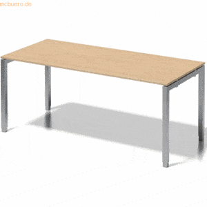 Bisley Schreibtisch Cito BxTxH 1800x80x65-85cm ahorn Gestell silber