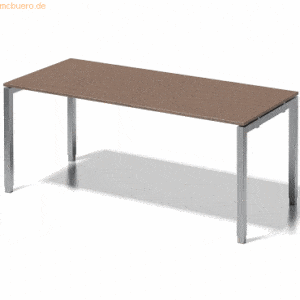 Bisley Schreibtisch Cito BxTxH 180x80x65-85cm nußbaum Gestell silber