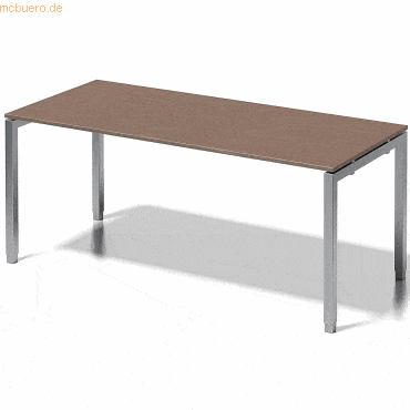 Bisley Schreibtisch Cito BxTxH 180x80x65-85cm nußbaum Gestell silber