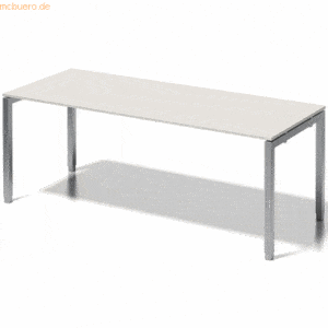 Bisley Schreibtisch Cito BxTxH 200x80x65-85cm grauweiß Gestell silber