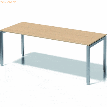 Bisley Schreibtisch Cito BxTxH 2000x80x65-85cm ahorn Gestell silber