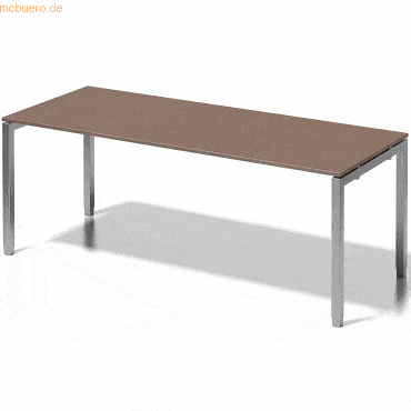 Bisley Schreibtisch Cito BxTxH 200x80x65-85cm nußbaum Gestell silber